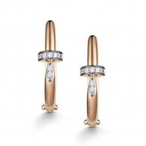 Золотые серьги АЛЬКОР с бриллиантом 25985-100 фото