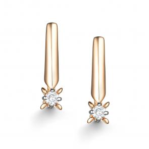 Золотые серьги АЛЬКОР с бриллиантом 26008-100 фото