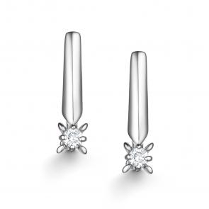 Серьги из белого золота АЛЬКОР с бриллиантом 26008-200 фото