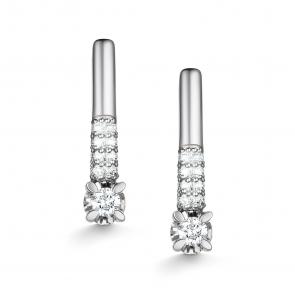 Серьги из белого золота АЛЬКОР с бриллиантом 26012-200 фото