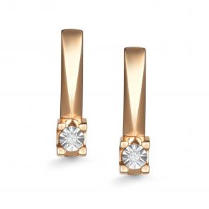 Золотые серьги АЛЬКОР с бриллиантом 26013-100 фото