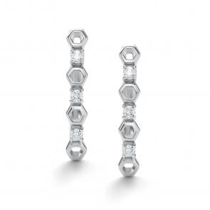 Серьги из белого золота АЛЬКОР с бриллиантом 26058-200 фото