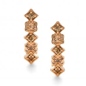 Золотые серьги АЛЬКОР с коньячным бриллиантом 26098-117 фото