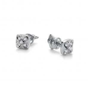 Серьги из белого золота АЛЬКОР с бриллиантом 26099-200 фото