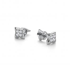 Серьги из белого золота АЛЬКОР с бриллиантом 26100-200 фото
