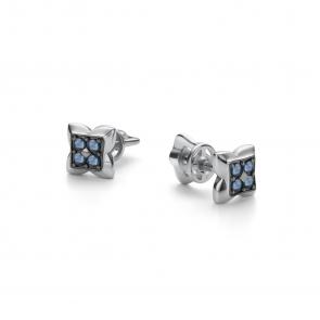 Серьги из белого золота АЛЬКОР с сапфиром 26100-202 фото