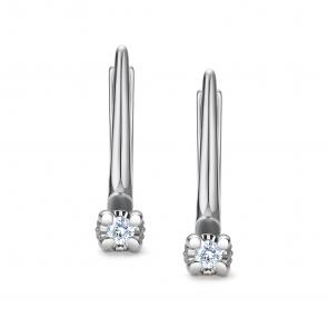 Серьги из белого золота АЛЬКОР с бриллиантом 26110-200 фото