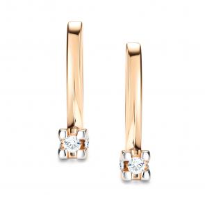 Золотые серьги АЛЬКОР с бриллиантом 26112-100 фото