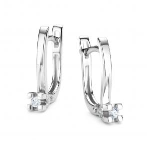 Серьги из белого золота АЛЬКОР с бриллиантом 26112-200 фото