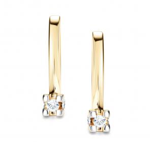 Серьги из лимонного золота АЛЬКОР с бриллиантом 26112-300 фото