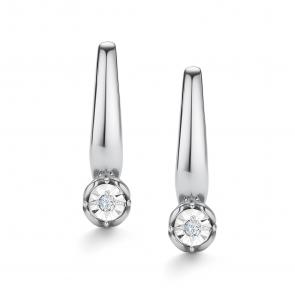 Серьги из белого золота АЛЬКОР с бриллиантом 26121-200 фото