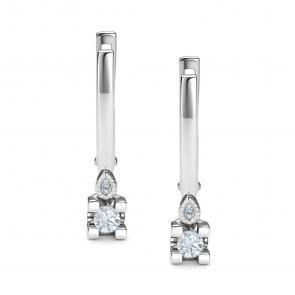 Серьги из белого золота АЛЬКОР с бриллиантом 26124-200 фото