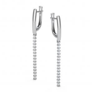 Серьги из белого золота АЛЬКОР с бриллиантом 26134-200 фото