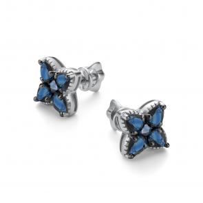 Серьги из белого золота АЛЬКОР с сапфиром 26138-202 фото
