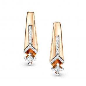 Золотые серьги АЛЬКОР с бриллиантом 26147-100 фото