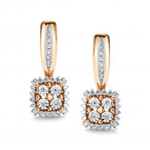 Золотые серьги АЛЬКОР с бриллиантом 26152-100 фото