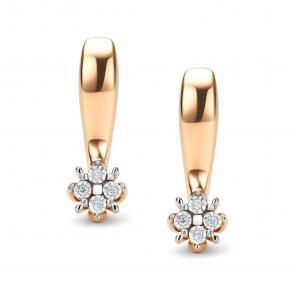 Золотые серьги АЛЬКОР с бриллиантом 26153-100 фото