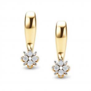 Серьги из лимонного золота АЛЬКОР с бриллиантом 26153-300 фото