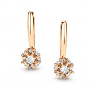 Золотые серьги АЛЬКОР с бриллиантом 26154-100 фото