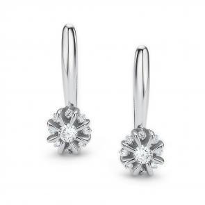Серьги из белого золота АЛЬКОР с бриллиантом 26154-200 фото