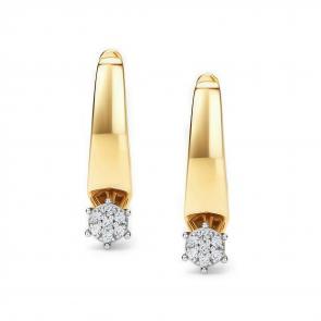 Серьги из лимонного золота АЛЬКОР с бриллиантом 26159-300 фото