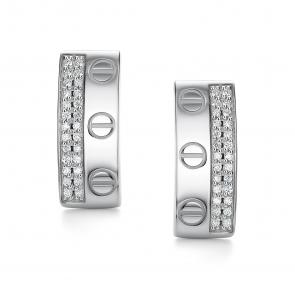 Серьги из белого золота АЛЬКОР с бриллиантом 26165-200 фото