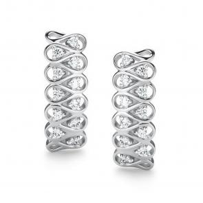 Серьги из белого золота АЛЬКОР с бриллиантом 26184-200 фото