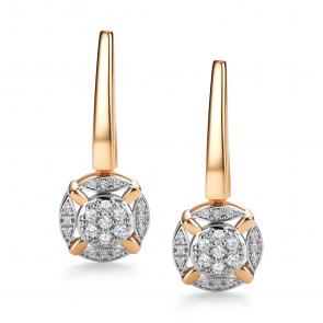 Золотые серьги АЛЬКОР с бриллиантом 26196-100 фото