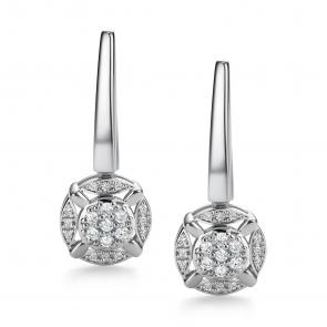 Серьги из белого золота АЛЬКОР с бриллиантом 26196-200 фото