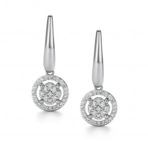 Серьги из белого золота АЛЬКОР с бриллиантом 26198-200 фото