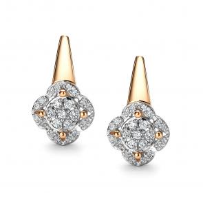 Золотые серьги АЛЬКОР с бриллиантом 26199-100 фото