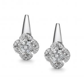 Серьги из белого золота АЛЬКОР с бриллиантом 26199-200 фото