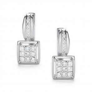 Серьги из белого золота АЛЬКОР с бриллиантом 26200-200 фото