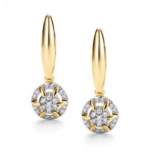 Серьги из лимонного золота АЛЬКОР с бриллиантом 26202-300 фото