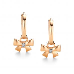 Золотые серьги АЛЬКОР с бриллиантом 26228-100 фото