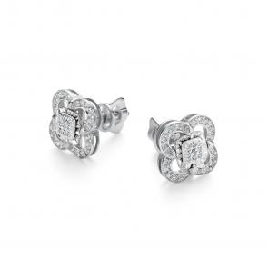 Серьги из белого золота АЛЬКОР с бриллиантом 26250-200 фото