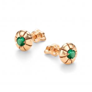 Золотые серьги АЛЬКОР с изумрудом 26263-101 фото