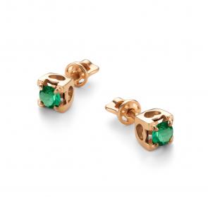 Золотые серьги АЛЬКОР с изумрудом 26264-101 фото