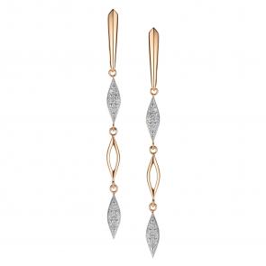 Золотые серьги АЛЬКОР с бриллиантом 26282-100 фото