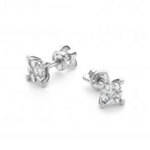 Серьги из белого золота АЛЬКОР с бриллиантом 26293-200 фото