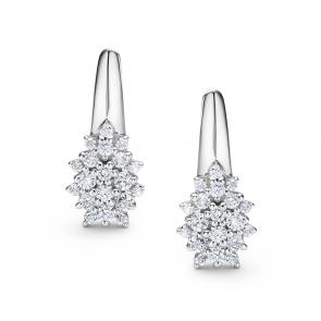 Серьги из белого золота АЛЬКОР с бриллиантом 26298-200 фото