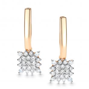 Золотые серьги АЛЬКОР с бриллиантом 26300-100 фото