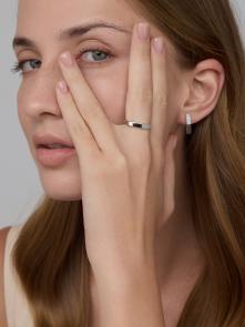 Серьги из белого золота АЛЬКОР с бриллиантом 26305-200 фото