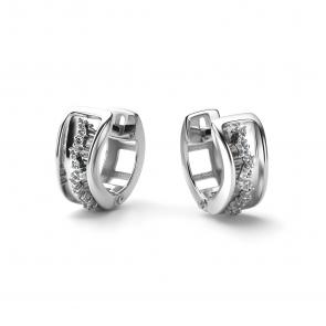 Серьги из белого золота АЛЬКОР с бриллиантом 26311-200 фото