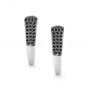 Серьги из белого золота АЛЬКОР с чёрным бриллиантом 26356-213 фото