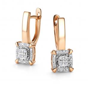 Золотые серьги АЛЬКОР с бриллиантом 26358-100 фото