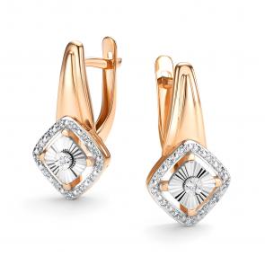 Золотые серьги АЛЬКОР с бриллиантом 26360-100 фото