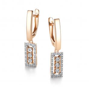 Золотые серьги АЛЬКОР с бриллиантом 26364-100 фото