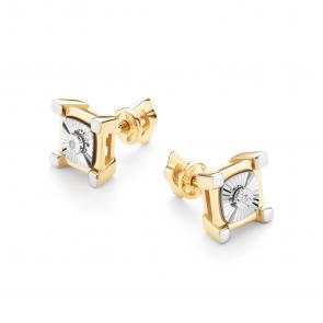 Серьги из лимонного золота АЛЬКОР с бриллиантом 26366-300 фото