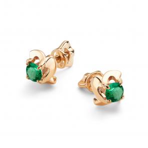Золотые серьги АЛЬКОР с изумрудом 26415-101 фото